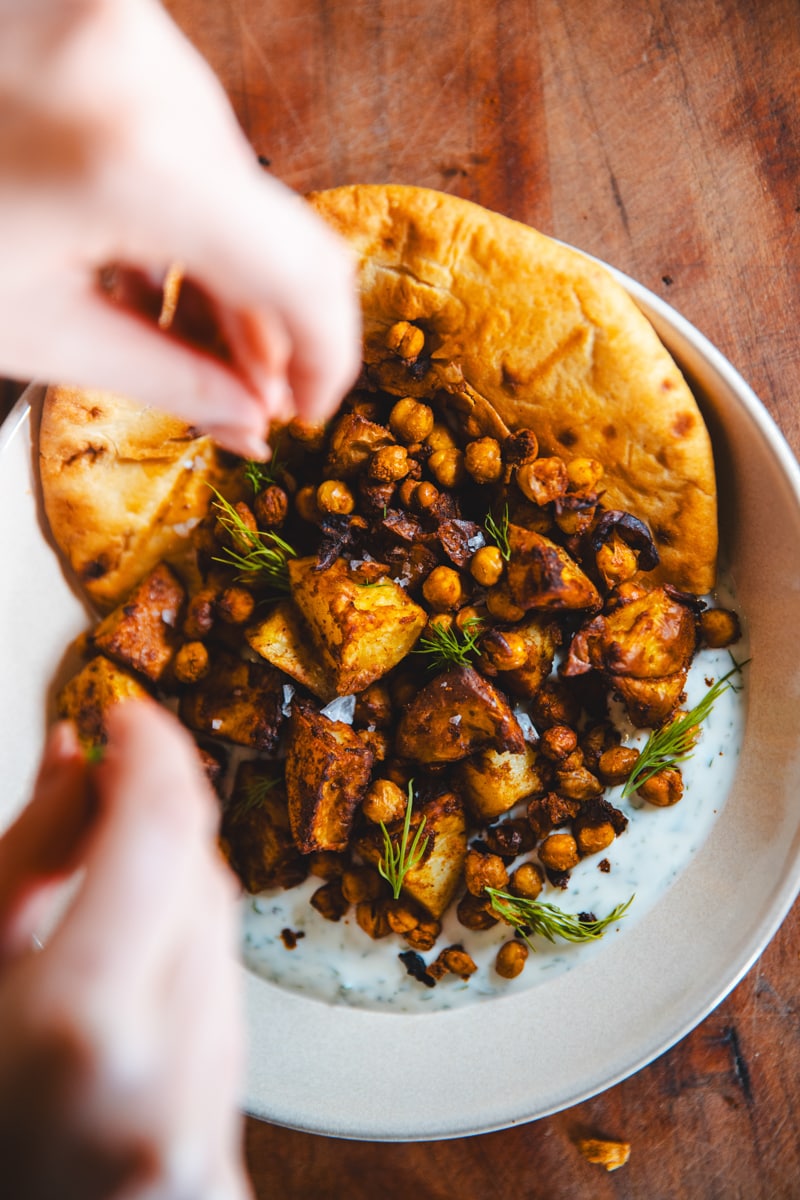 Shawarma Chickpea & Potato Bowls - Georgie Eats