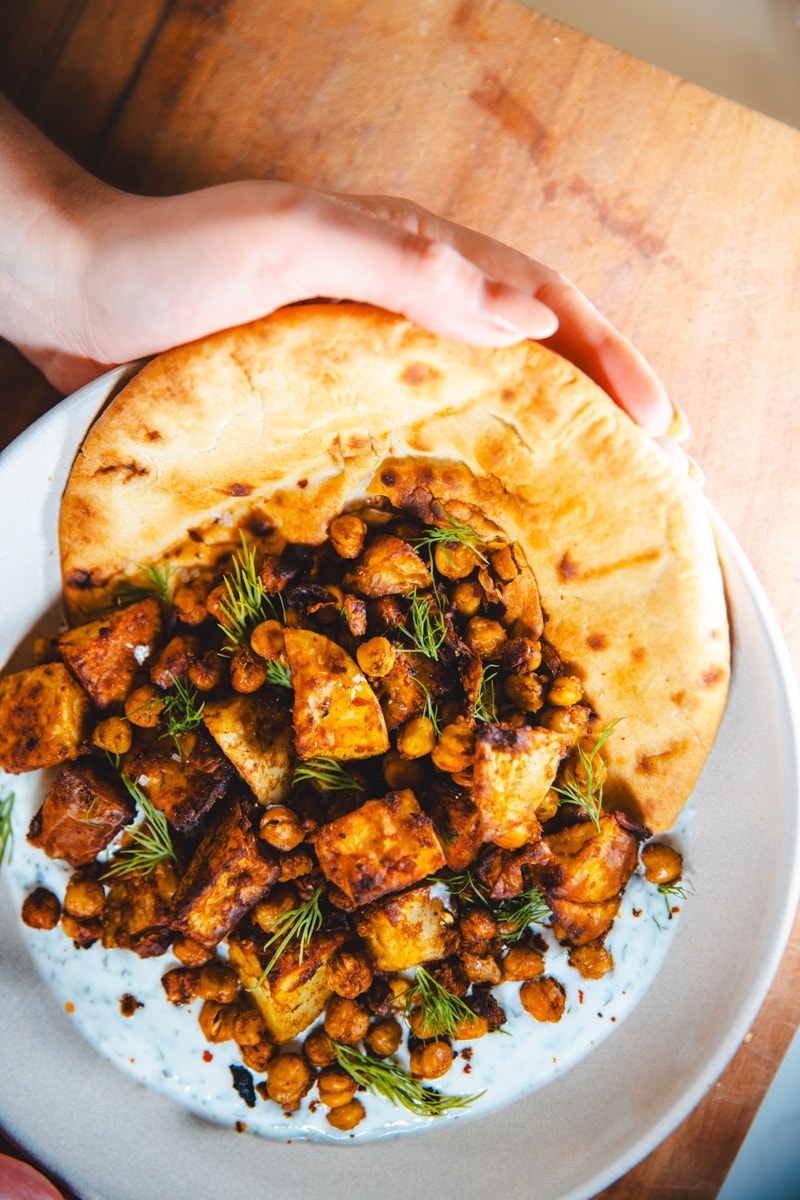Shawarma Chickpea & Potato Bowls - Georgie Eats
