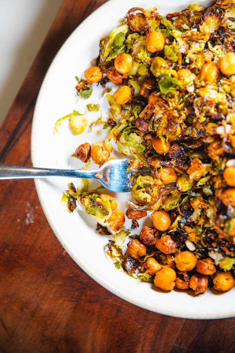 Shredded Sprout & Charred Lemon Salad - Georgie Eats