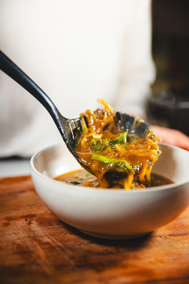 Serving the Very Untraditional French Onion Soup - Georgie Eats
