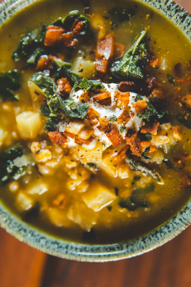 Celeriac, Spelt & Sage Soup - Georgie Eats