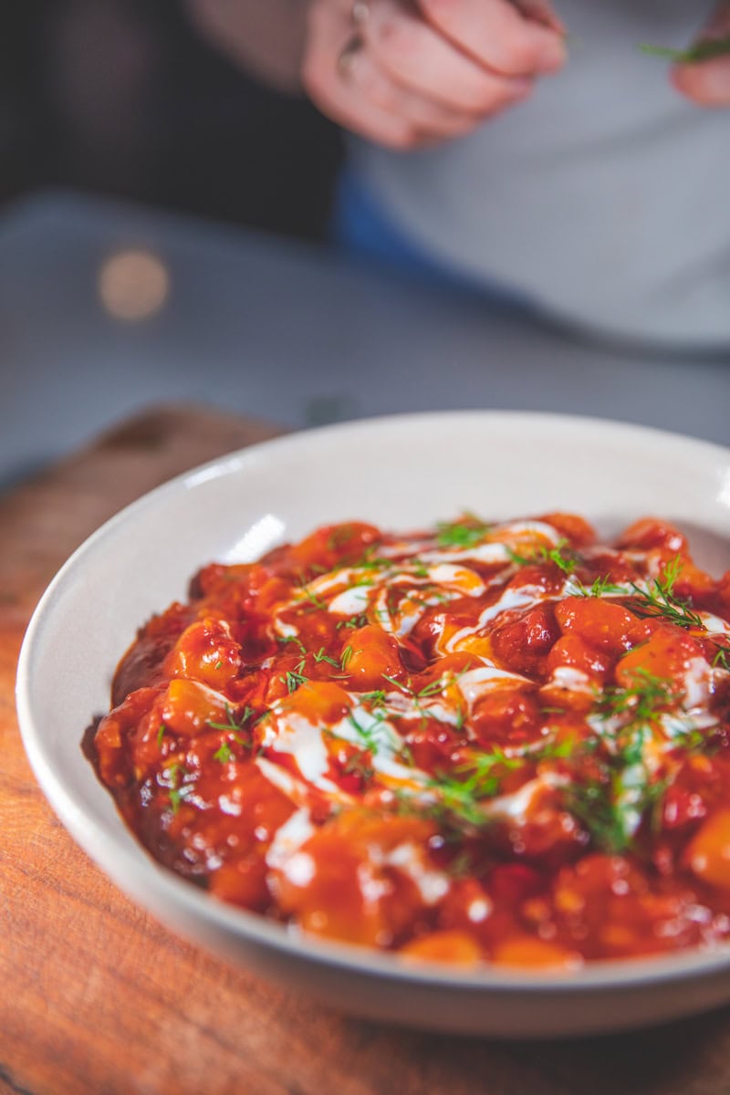Harissa Butter Beans - Georgie Eats