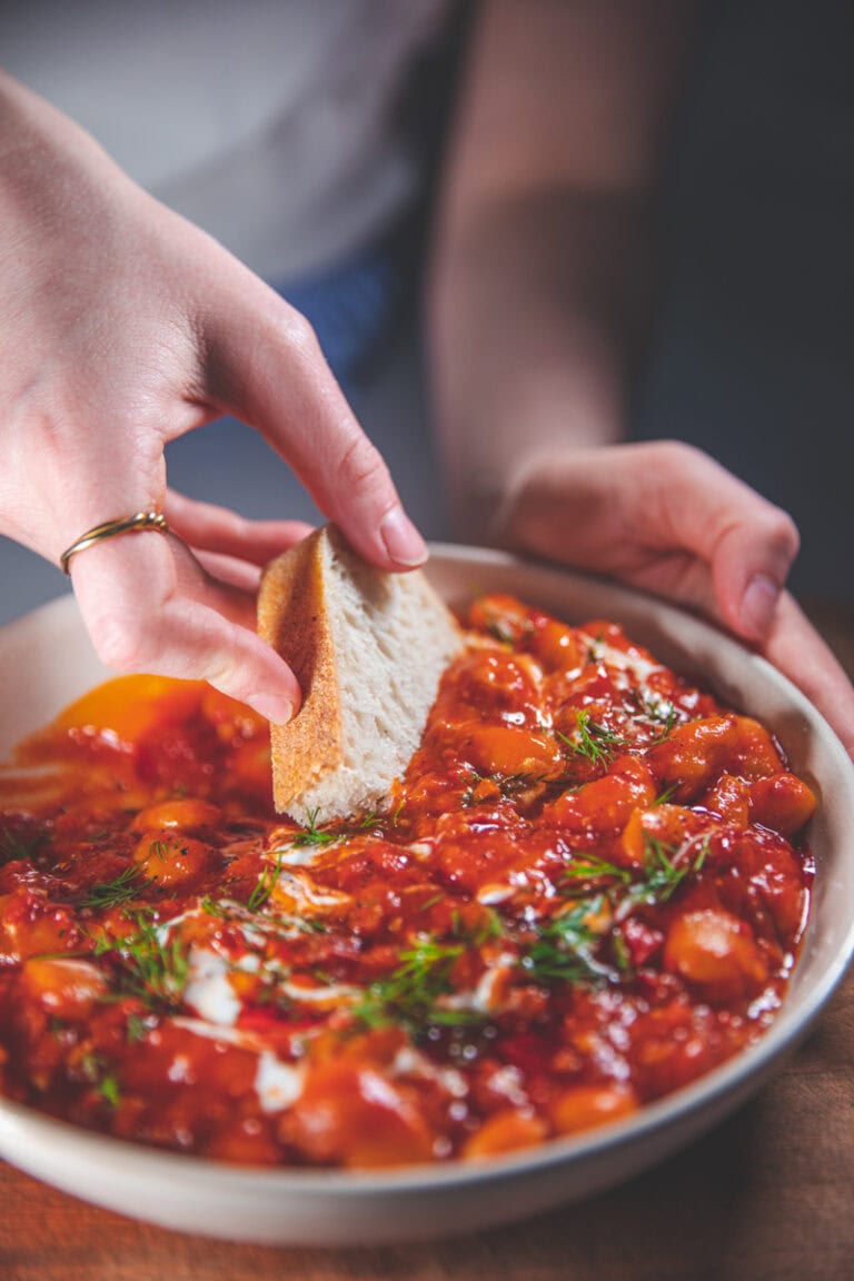 Harissa Butter Beans - Georgie Eats