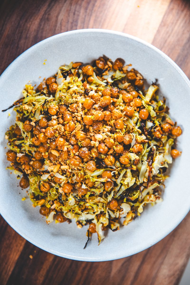Shredded Hispi Cabbage & Charred Lemon Salad - Georgie Eats