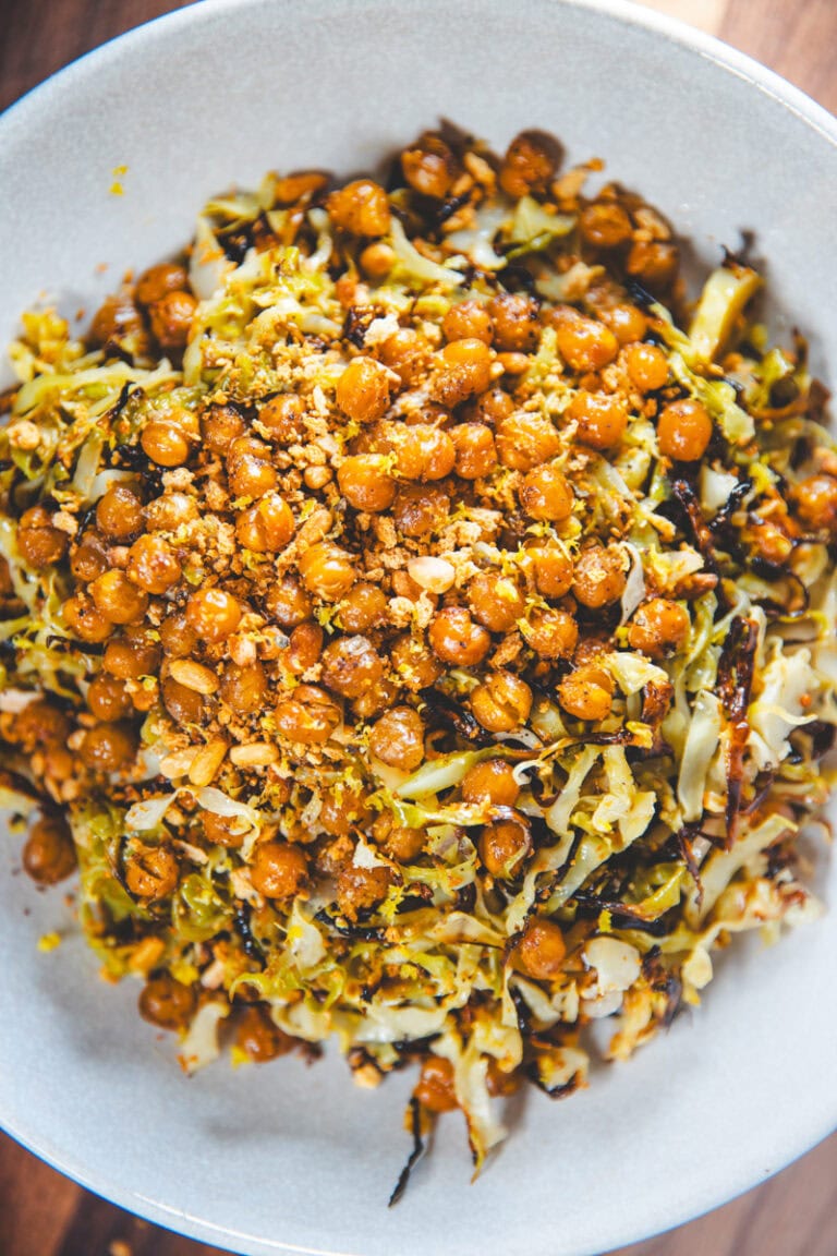 Shredded Hispi Cabbage & Charred Lemon Salad - Georgie Eats