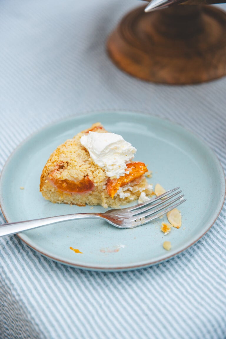 Apricot & Almond Crumble Cake - Georgie Eats