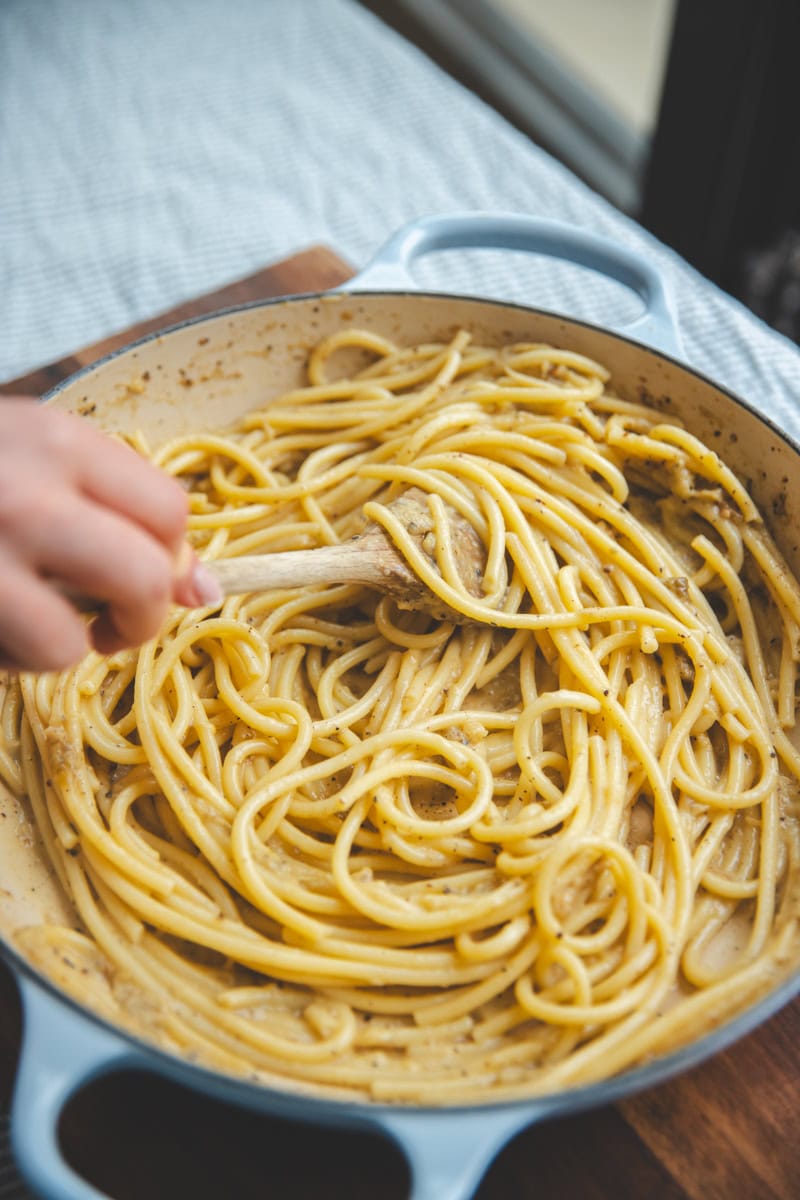 Burnt Aubergine Cacio E Pepe - Georgie Eats