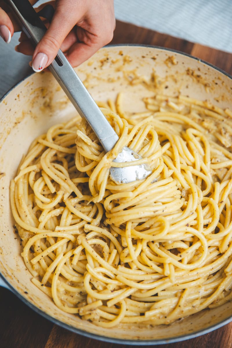 Burnt Aubergine Cacio E Pepe - Georgie Eats