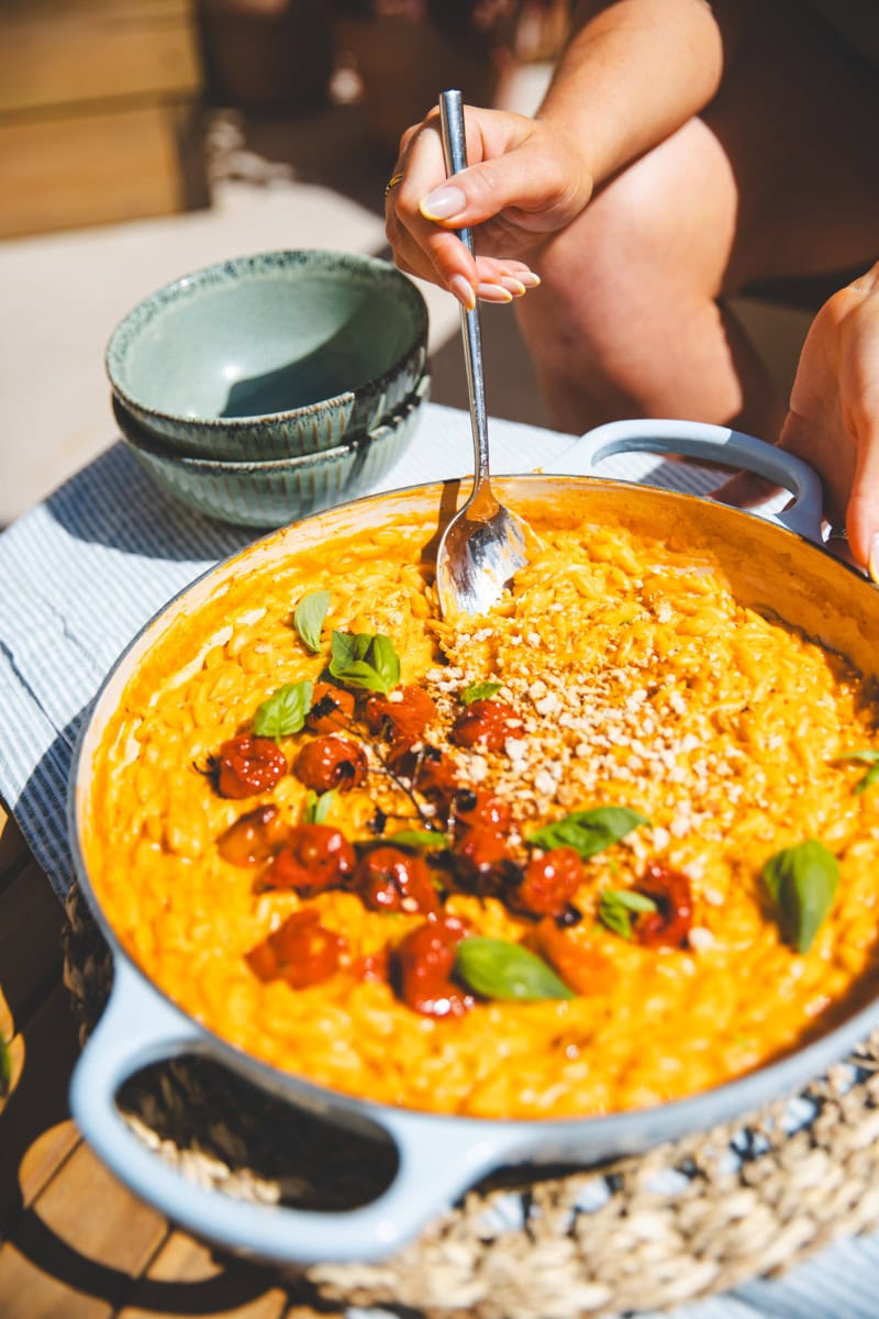 Roasted Tomato Orzotto - Georgie Eats