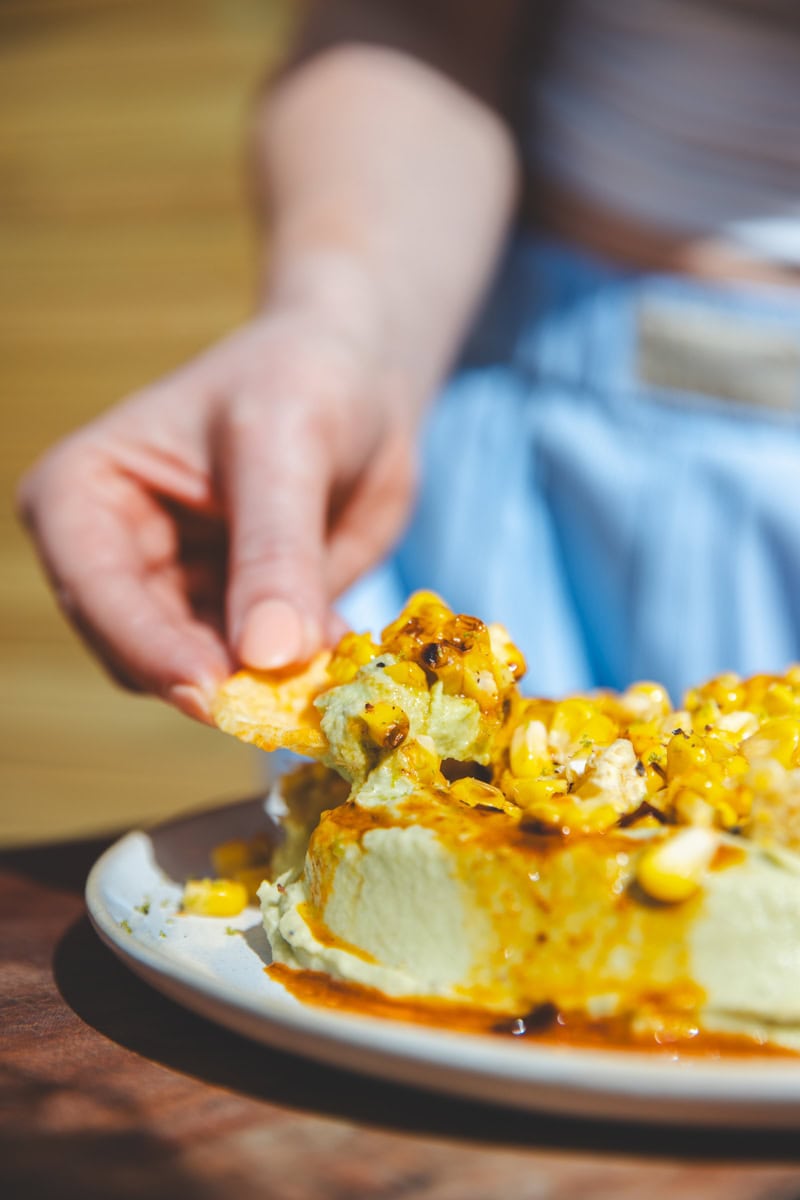 Eating Charred Corn & Avocado Dip - Georgie Eats