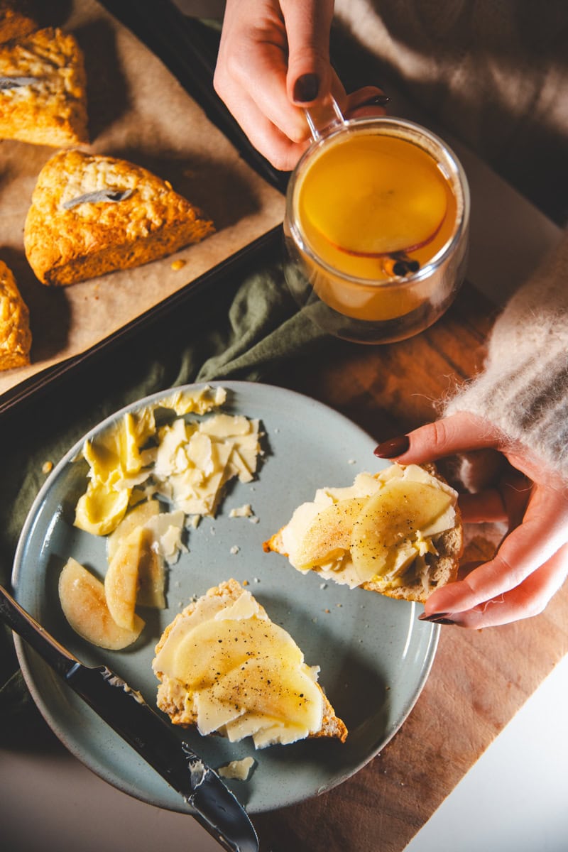 Cheese Scones & Pickled Apple - Georgie Eats