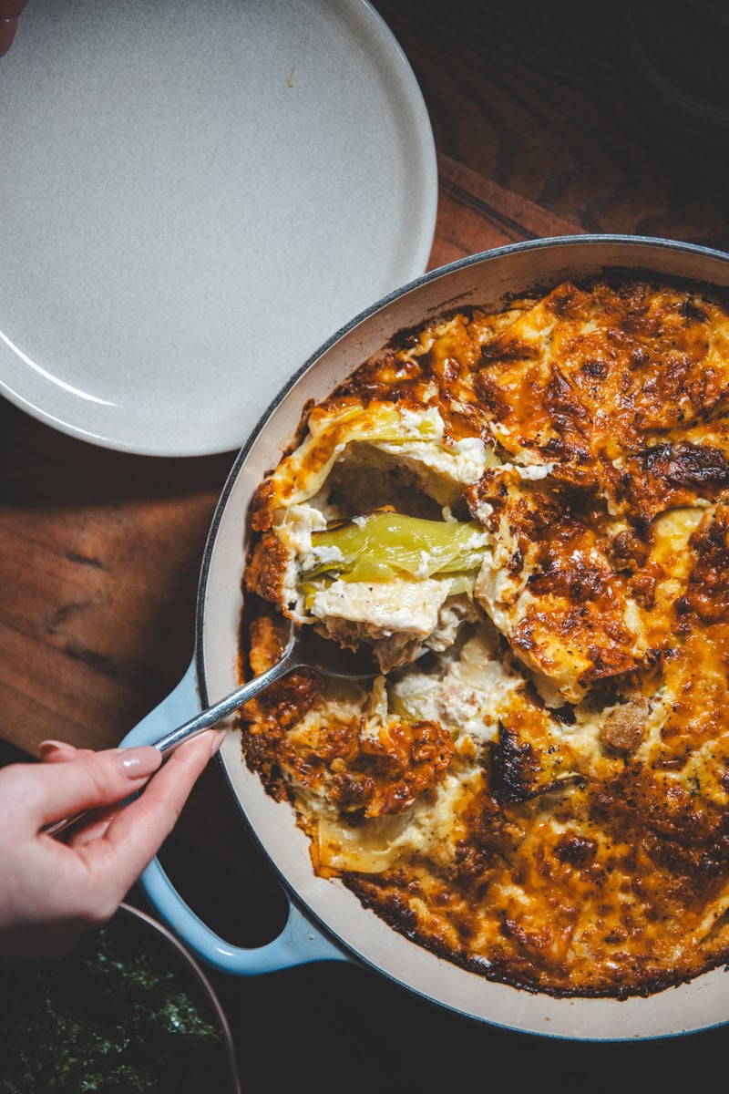 Sausage, Leek & Gruyere Kinda Lasagne - Georgie Eats