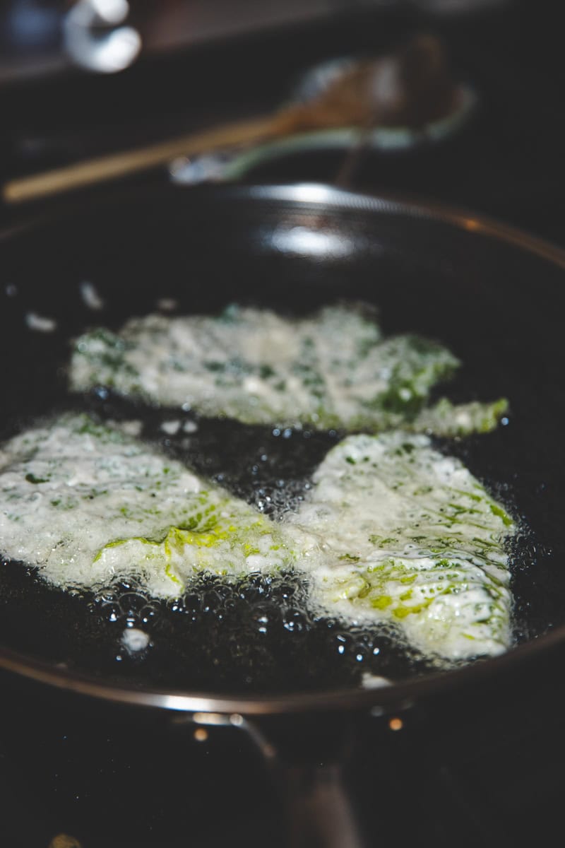 Frying the Cabbage Fritti with a Chill & 5-Spice Glaze - Georgie Eats
