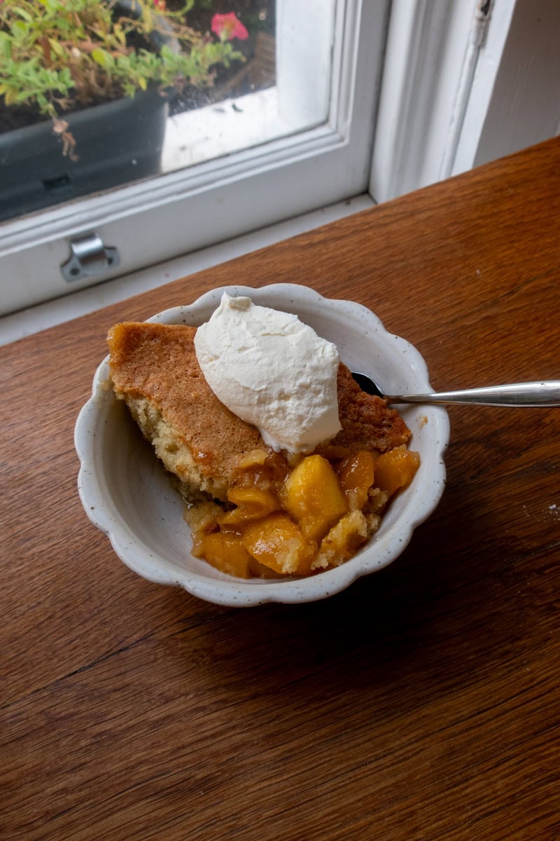 PEACH COBBLER, THYME & HONEY CREAM