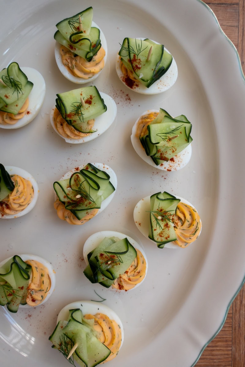 Devilled Eggs with Dill & Cucumber - Georgie Mullen