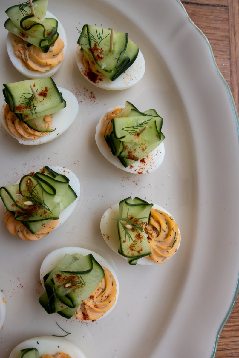 Devilled Eggs with Dill & Cucumber - Georgie Mullen