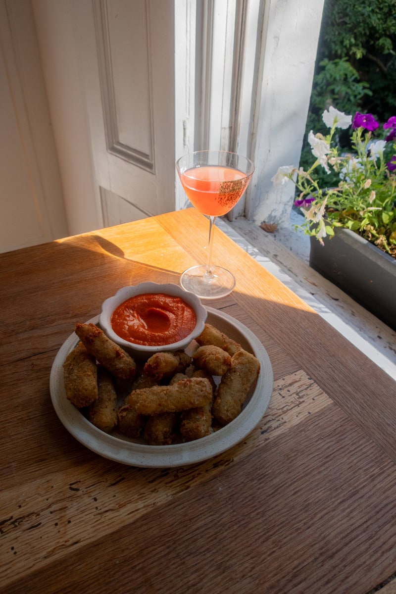 Mozzarella Sticks, Tomato Dip with a tomatini - Georgie Mullen