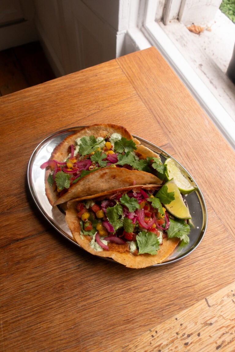 Sausage Smash Tacos, Mango & Tomato Salsa - Georgie Mullen