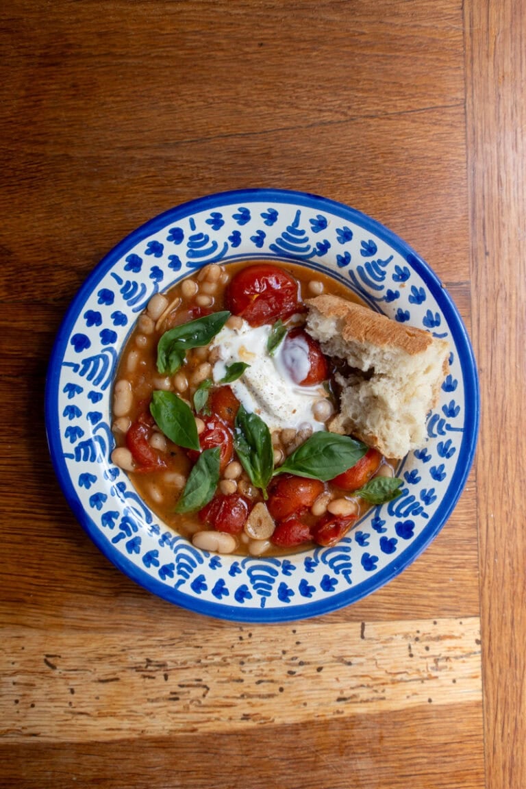 Blistered Tomato Brothy Beans - Georgie Mullen
