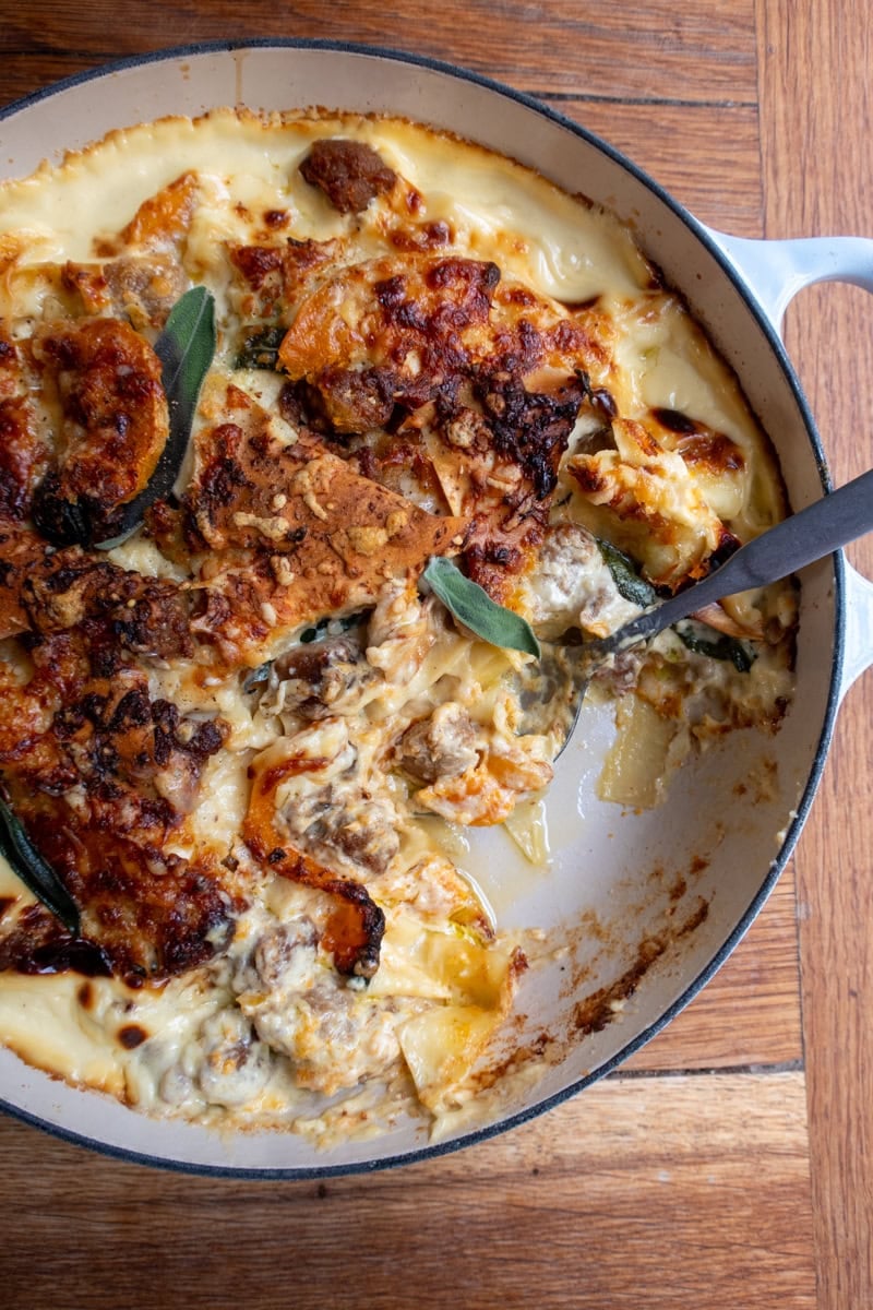 Butternut Squash, Sage & Sausage (Kinda) Lasagne - Georgie Mullen